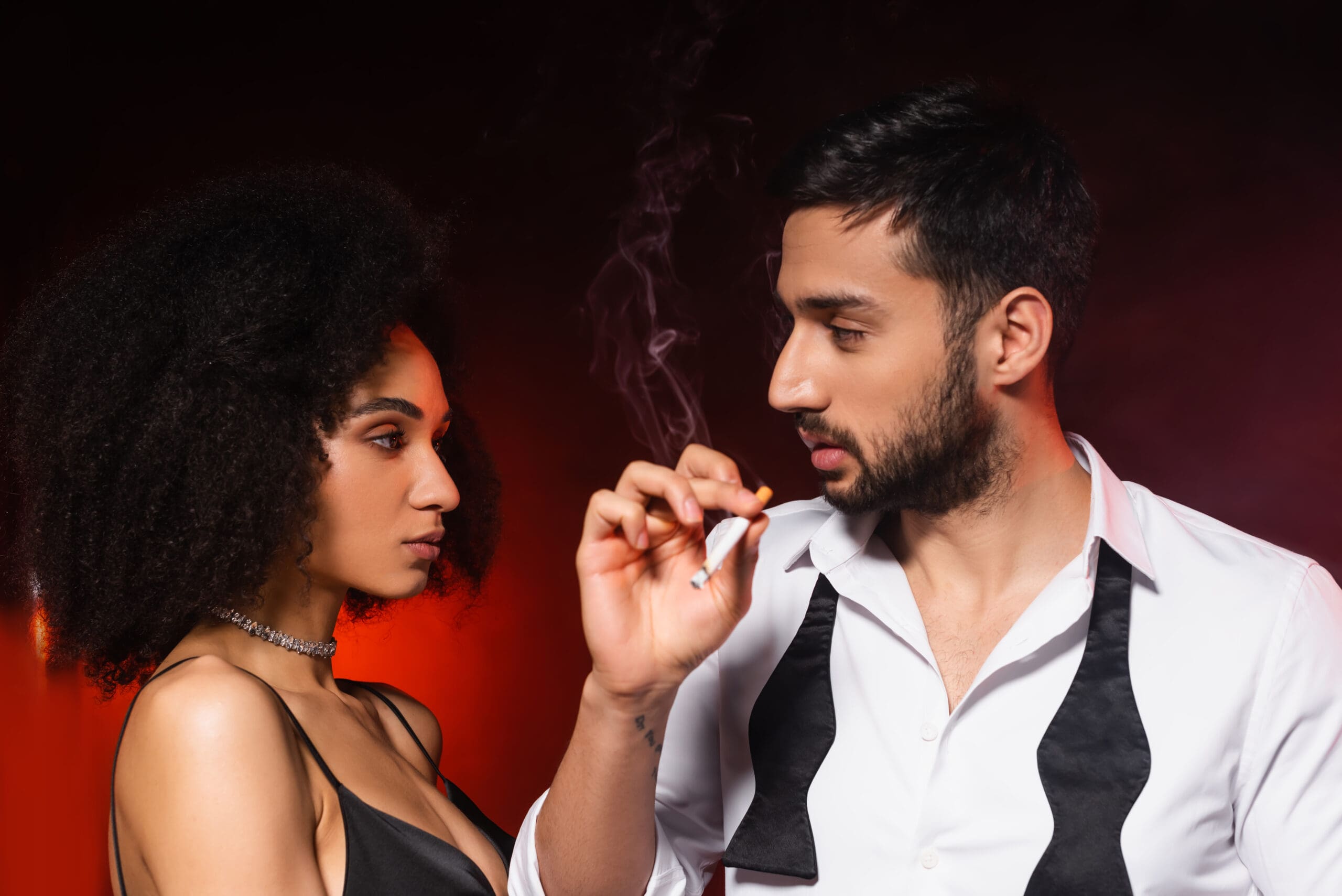 Smoking man and woman